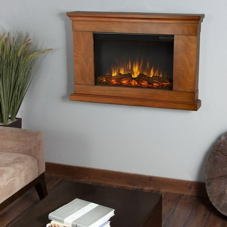 UPC 752370076092 product image for Real Flame Slim Jackson Electric Wall Fireplace in Pecan | upcitemdb.com