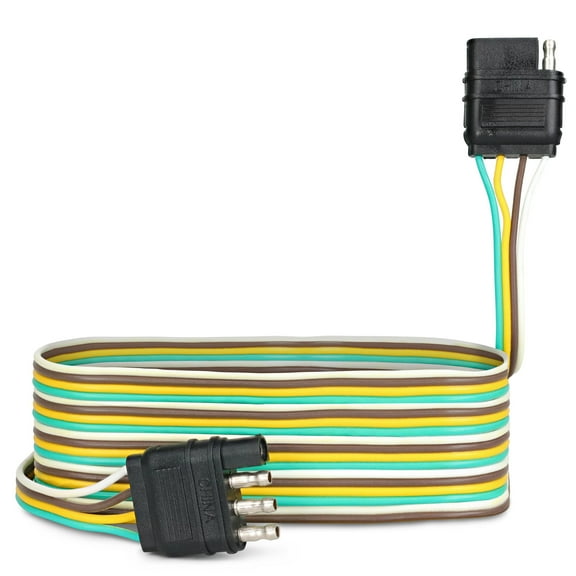 abn 1886 - 4 way 4 pin plug 20 gauge trailer light wiring harness extension 1ft