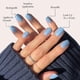 thumbnail image 3 of Press On Nails, glamnetic, cachemir, azul opaco, corto, ovalado, 3 of 6