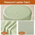 thumbnail image 3 of Bar Stool Cover Waterproof Round Seat Cushion Cover Stretch Barstool Slipcovers Set of 2 PU Leather Bar Chair Covers Light Green, 3 of 14