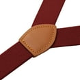 thumbnail image 3 of Buyless Fashion Leather End 2 Pack Suspenders for Men - 48" Elastic Adjustable Straps 1" - Y Shape - 5136-2-Burgundy, 3 of 7