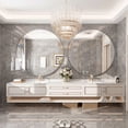 thumbnail image 3 of GODCHAR 48 inch Round Wall Mirror, Brushed Aluminum Frame Shatterproof Vanity Mirror, 3 of 7