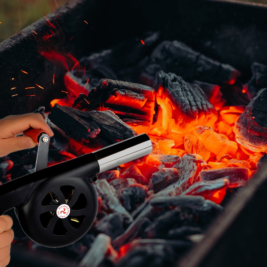 Hand Crank Blowers BBQ Manual Fan Air Blower Outdoor Cooking Barbecue Fire Bellows for Picnic Camping Stove Accessories