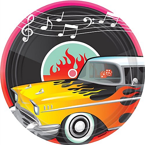 I Love Rock And Roll Classic 50s Extra Large Paper Plates 8ct Walmart Com Walmart Com