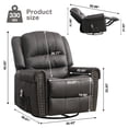 thumbnail image 3 of DEALTOPS Oversized Manual Recliner Heating massage Chair with USB Port and Rocking for Living Room, Leather, Gray, 3 of 10