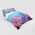 thumbnail image 3 of Ambesonne Floral Bedding Set 3 Pcs, Retro Cherry Blossom, Twin, Pink Blue, 3 of 3