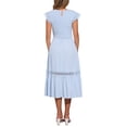 thumbnail image 3 of Vestido Midi Boho de Verano Edición INSPIRE CHIC para Mujer con Mangas de Volante, Encaje, Fruncido, Volantes y Fluido para Playa, Talla M Azul, 3 of 6