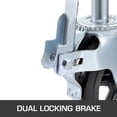 thumbnail image 4 of 4 Pack 8 Inch Iron Core Polyurethane Swivel Caster Wheels with Dual Locking Brake and Adjustable Legs 1100 LBS Capacity per Wheel, 4 of 6