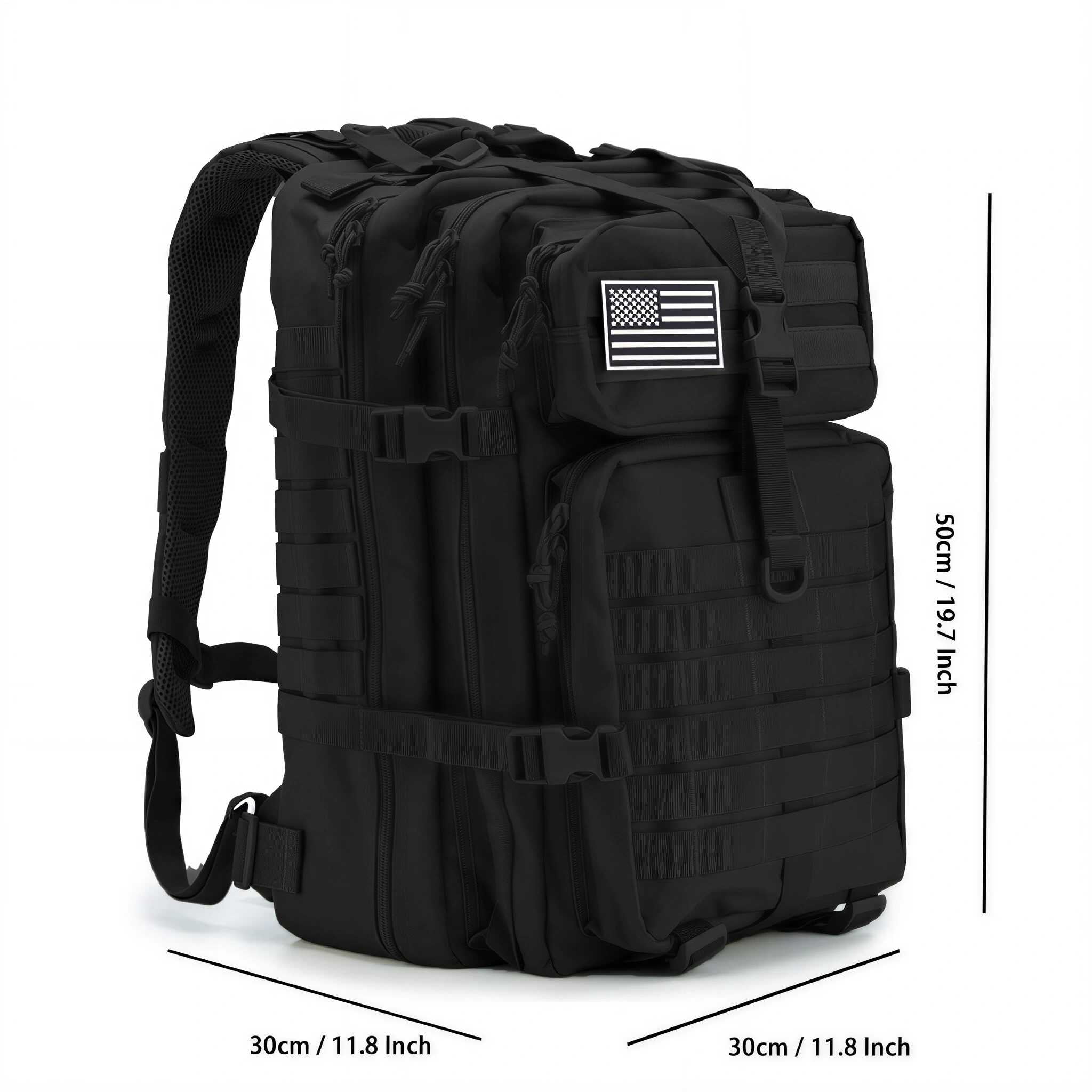 QT&QY 45L Molle Hiking Backpack for Men, Heavy-Duty 900D Outdoor Travel Daypack & Camping Work Bag