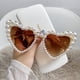 thumbnail image 5 of Europa y Estados Unidos Big Frame dance love set Gafas de sol de perlas Gafas de sol de corazón de playa para mujer Gafas de fotografía con escultura de arena, 5 of 6