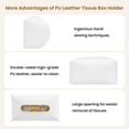 thumbnail image 5 of Minzimin Long Tissue Box Cover, PU Leather Tissue Holder Rectangle, Facial Paper Organizer, Modern Dispenser for Bathroom, Kitchen, Home, Office, Tabletop 9.5’’x5’’x5’’, 5 of 5