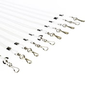 25 Pack - Premium Round ID Badge Neck Lanyards for Card Holders and Name Tags - 36 in Non-Breakaway Heavy Duty Cord & Secure Metal Swivel J Hook Clip by Specialist ID (White)