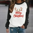 thumbnail image 3 of Merry Christmas Shirts for Women Plus Size Xmas Santa Hat Print Sweatshirt Long Sleeve Baseball T-Shirt Crewneck Casual Top, 3 of 5