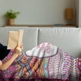 thumbnail image 3 of Ethnic Soft Flannel Fleece Throw Blanket, Striped Geometrical Design with a Words We are Living Our Adventure Print, Cozy Plush for Indoor and Outdoor Use, 60" x 80", Multicolor, by Ambesonne, 3 of 5
