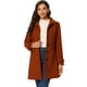 thumbnail image 1 of Abrigo Largo Allegra K de invierno con bolsillos para mujer Rojo Ladrillo XS, 1 of 6