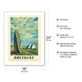 thumbnail image 2 of Brittany (Bretagne) - Northwest France - French National Railways (SNCF) - Vintage Railroad Travel Poster by Abel c.1947 - Fine Art Matte Paper Print (Unframed) 18x24in, 2 of 4