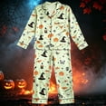 thumbnail image 2 of WhouRiu Girls Halloween Graphic Pajamas Flat Collar Long Sleeve Button Up Shirts And Pants Pajama Set 2 Piece Kids Cozy Cute Sleepwear,9-10 Years, 2 of 4