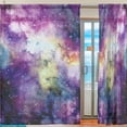thumbnail image 2 of Floral Outer Space Stars Colorful Nebula Semi Sheer Curtains Window Voile Drapes Panels Treatment-55x78in for Living Room Bedroom Kids Room, 2 Pieces, 2 of 4