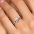 thumbnail image 4 of Gem Stone King 14K White Gold White Zirconia Solitaire Engagement Ring for Women | 1.25 Cttw | Princess 6MM | Gemstone Birthstone | Size 5, 4 of 6