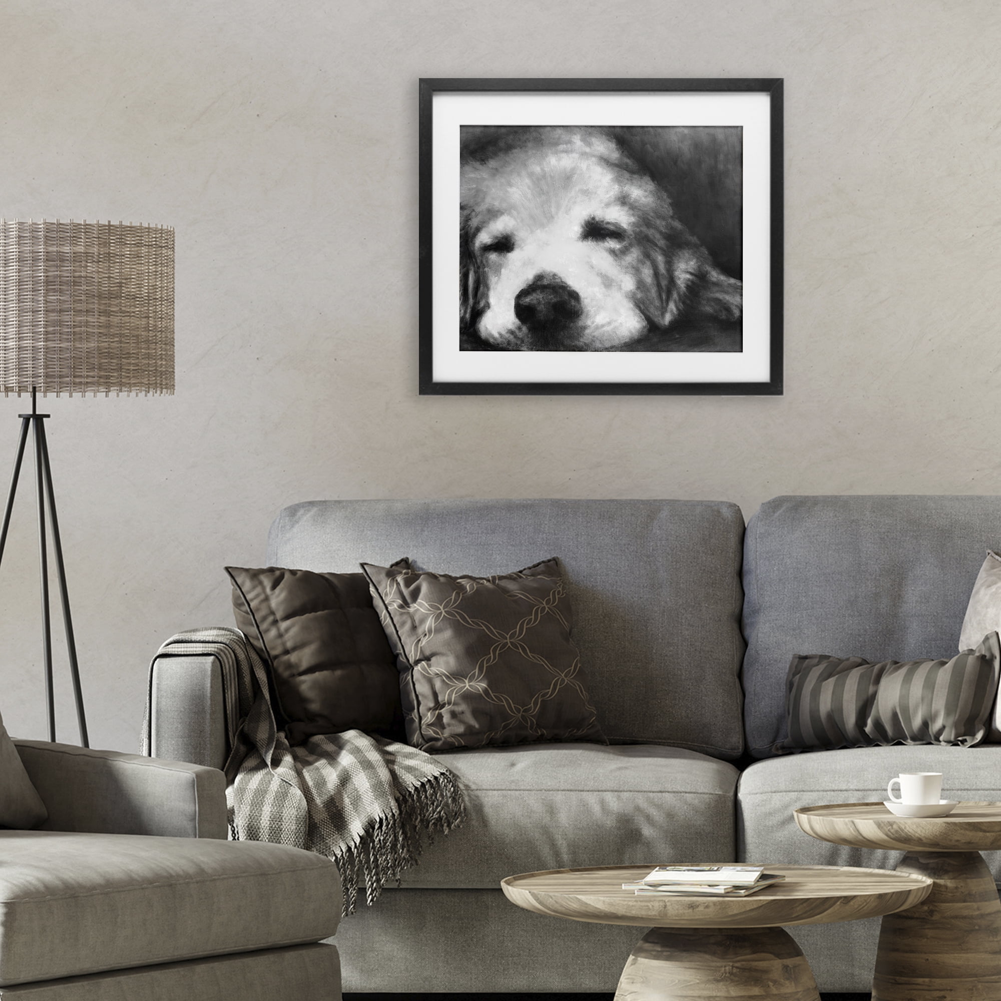 Stupell Industries Monochrome Dog Day Afternoon Black Framed Print Under Glass, design by Walt Johnson
