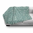 thumbnail image 3 of Snowflakes Soft Flannel Fleece Blanket, Winter Themed Pattern of Continuous Lacey Like Ornamental Symbols Print, Cozy Plush for Indoor and Outdoor Use, 50" x 70", Seafoam and Ivory, by Ambesonne, 3 of 6