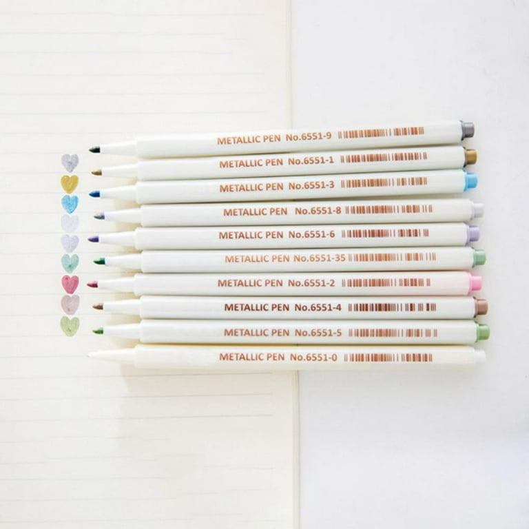  SIPA 10 Color Metallic Marker Pens，Permanent Metallic Paint  Pens for DIY Album Drawing, Doodle Scrawl on Dark Paper, Cards, Photo :  Arts, Crafts & Sewing