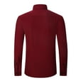 thumbnail image 2 of DEMOTIME Men's Formal Blouses Long Sleeve Wrinkle Free Stretch Business Button-Up Shirt 2XL Burgundy, 2 of 4
