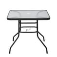 thumbnail image 2 of QueipA Outdoor Table Patio Table Dining Table w/ Tempered Glass Umbrella Hole for Lawn, 2 of 8