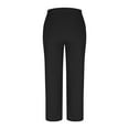 thumbnail image 2 of Olyvenn Stylish Women Pleated Wide Leg Palazzo Pants Drawstring Lounge Loungewear Bottoms Culottes Work Business Casual Clothes Black XXL, 2 of 7