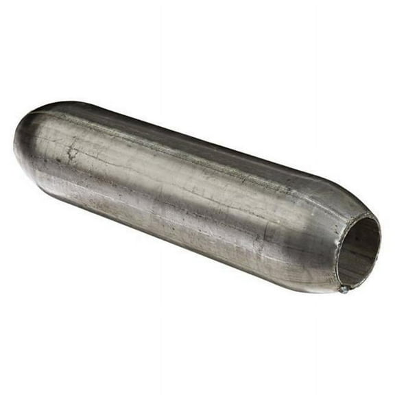 Enforcer Series Aluminized Steel Round Glass Pack Exhaust Muffler with Inlet & Outlet Neck