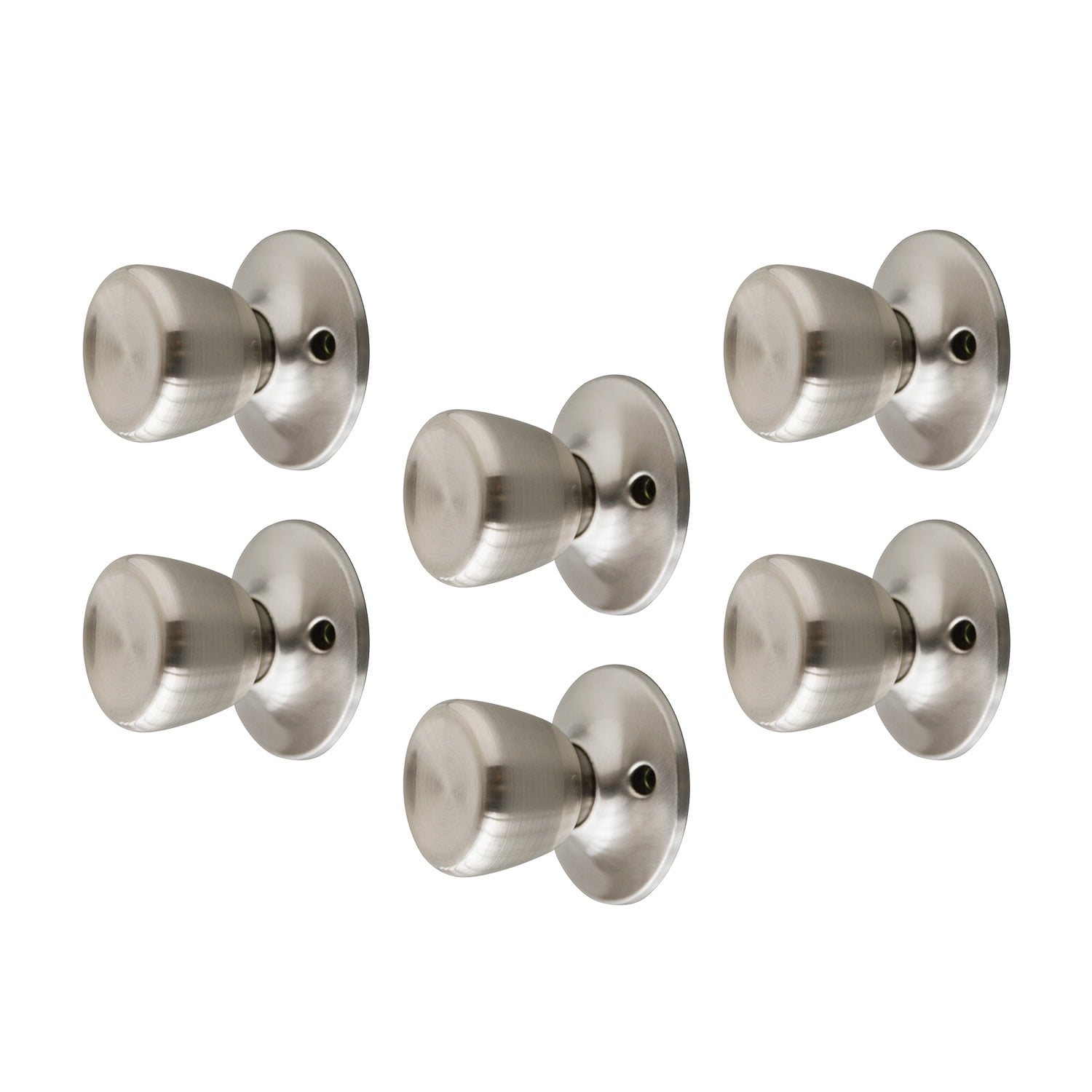 Design House Terrace Dummy Door Knob in Satin Nickel, 6-Pack