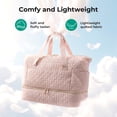 thumbnail image 6 of BAGSMART Large Travel Duffel Bag with Shoe Compartment, Puffer Carry-On Gym Weekender Overnight Bag with Toiletry Purse for Women, Quilted Camel, 6 of 8