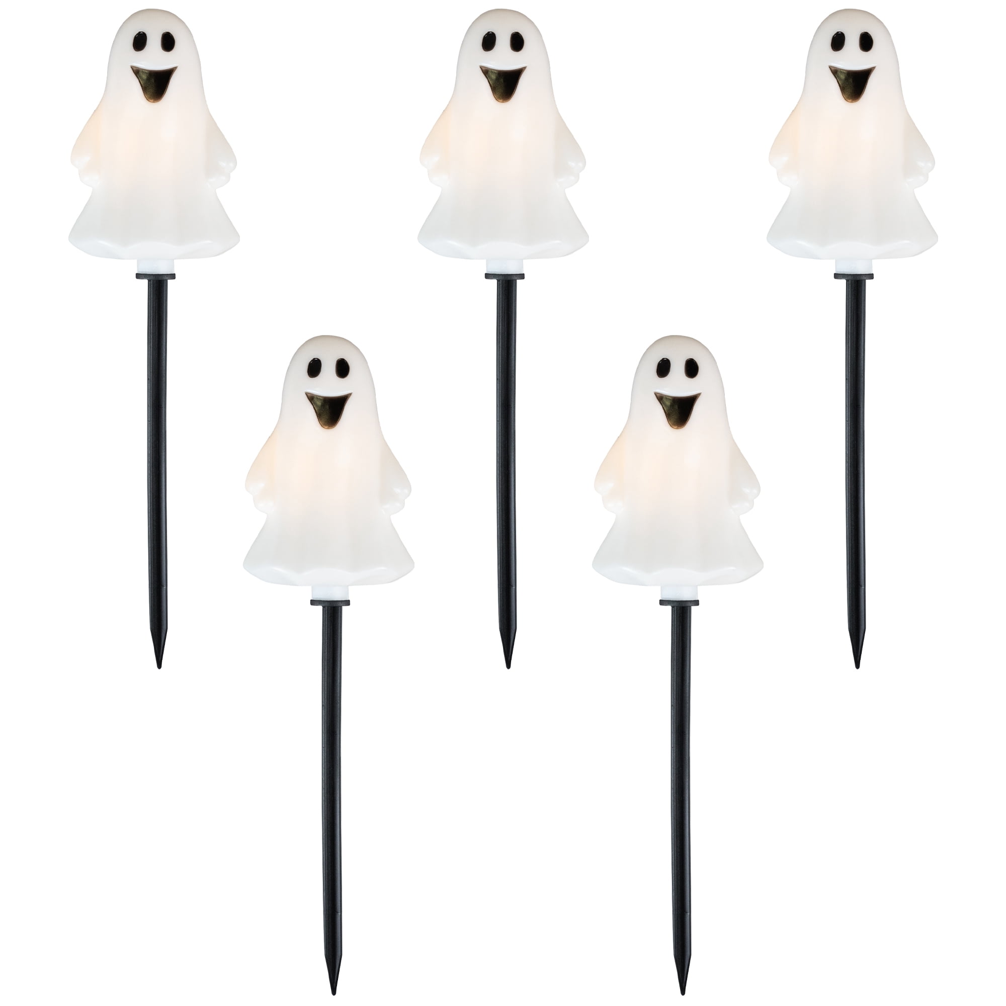 Northlight Lighted Ghost Shaped Halloween Outdoor Pathway Markers - 13" - Set of 5
