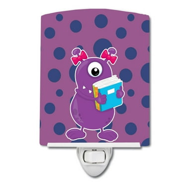 Caroline's Treasures BB8861CNL Monster Purple Ceramic Night Light, 6x4x3", multicolor