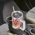thumbnail image 5 of Pink Happy Valentine’s Day Heart Artwork Coffee Tumbler, Leak-Proof Lid & Straw, Stainless Steel Insulated Mug for Women & Couples, 5 of 9