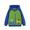 thumbnail image 2 of Emy Dola 2-7 Years Boys Casual Zipper Hoodie Jacket Toddler Boy's Dinosaur Truck Prints Long Sleeve Sweatshirt Tops Kids Fall Winter Coats, 2 of 7