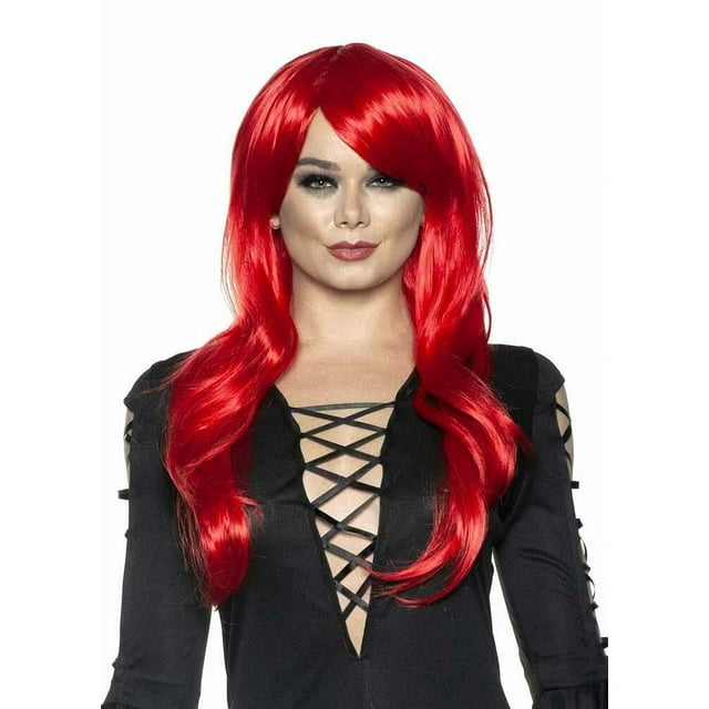Underwraps Longue Perruque Déguisement Ajustable pour Femme Adulte Rouge