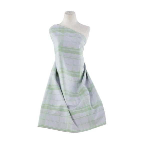 Zelouf Plaid Stretch Poplin, Sewing, DIY, Crafts Fabric by the Yard, 171 Whte/pstcho, 3 Yard