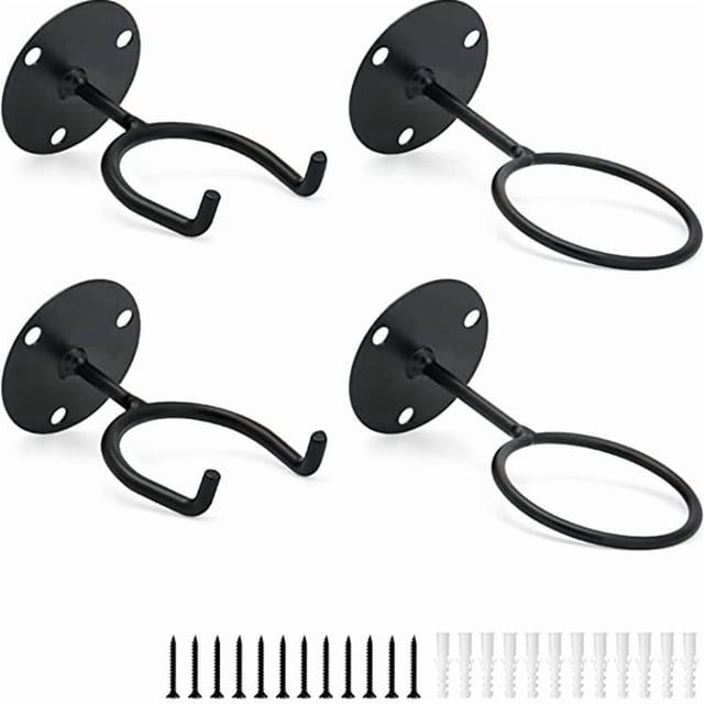 Estante de pared para pelotas de béisbol y golf, color negro hierro