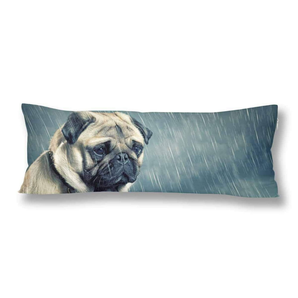 ABPHOTO Sad Dog in Rainy Day Body Pillow Covers Pillowcase 20x60 inch