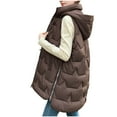 thumbnail image 5 of Busydd Women Puffer Vest Solid Color Hooded Womens Down Vest Sleeveless Zipper Warm Winter Vest for Women Casual Thermal Puffer Jacket L, 5 of 7