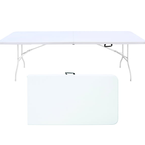 8ft Folding Table with Side Lock / Indoor Events & Outdoor Gatherings / Easy to Store