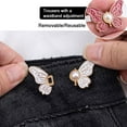 thumbnail image 5 of QHUDLV Adjustable Metal Waist Buckle, Alloy Removable Butterfly Design Pants Extender, 1.09×1.36 in, 1/8 Pairs, 5 of 9