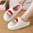 thumbnail image 4 of FASHIONBANANA Women's Slippers Cute Green santa Print Casual Slippers Flat Plush Non-slip Home comfortable Light luxury Slippers.Christmas Gifts For Girls or Girlfriend .Men's Universal Slippers，, 4 of 5