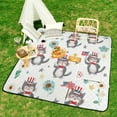 thumbnail image 6 of Patriotic Cats Celebrate Fourth of July Picnic Blanket Waterproof Outdoor Beach Blanket Hand-held Pad Suitable for Travel, Camping, Beach, Family Gatherings, 6 of 7