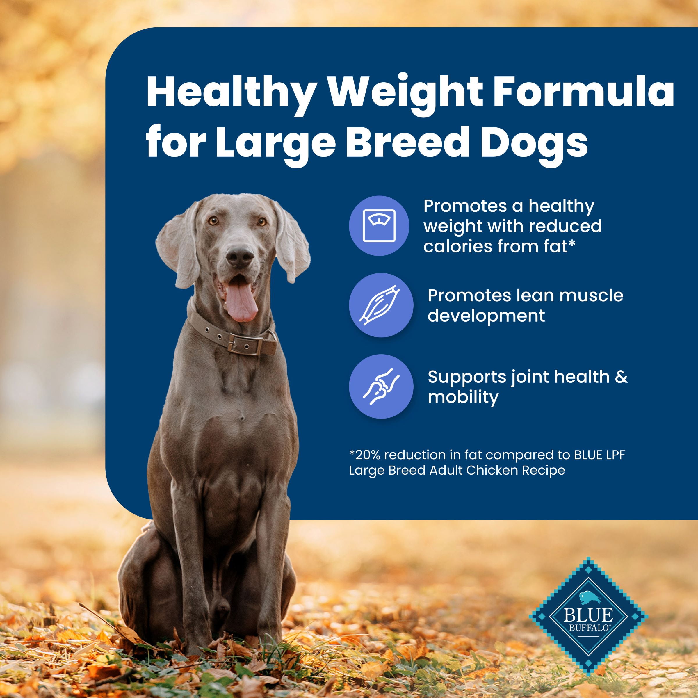Blue Buffalo Life Protection Formula Weight Control Large Breed Dog Food, Chicken, 30 lbs.