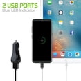 thumbnail image 4 of Car Charger for Samsung Galaxy S21 Ultra - Cellet High Power (15 Watt/3 Amp) Dual USB Port Car Charger with Detachable Type-C USB Cable (4 feet), 4 of 9