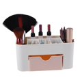 thumbnail image 3 of Desktop 6 Grid Makeup Organizer Storage Cosmetic Case with Drawer(Pink), 3 of 3
