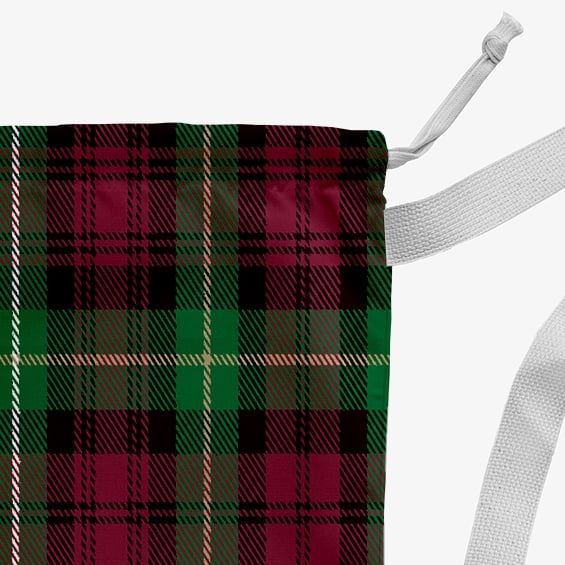 Simply Daisy Tartan Plaid 28 x 36 inch Red Laundry Bag