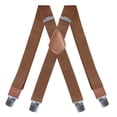 thumbnail image 3 of SGFCWSX Men's X-Back Suspenders, 4-Clip Elastic Adjustable Formal Casual Brown, 3 of 3